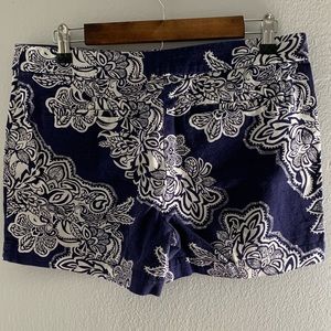 Floral Willi Smith Navy Shorts with White•